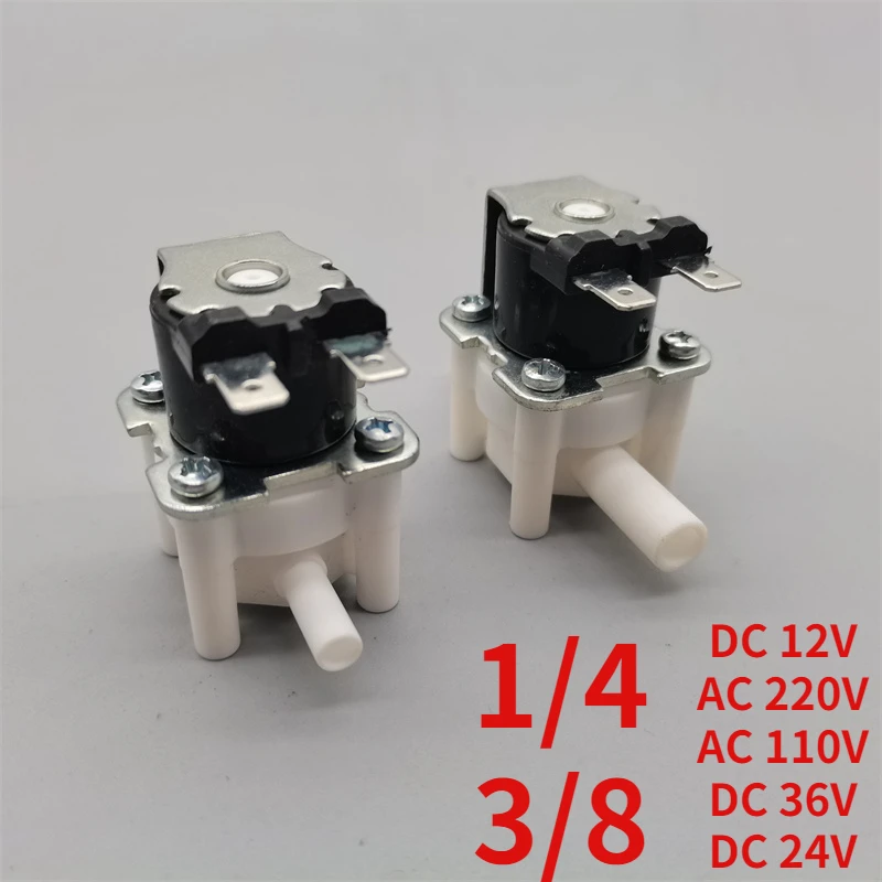 

Электромагнитный клапан для обратного осмоса 1/4" 3/8", пластик, 12/24/220В