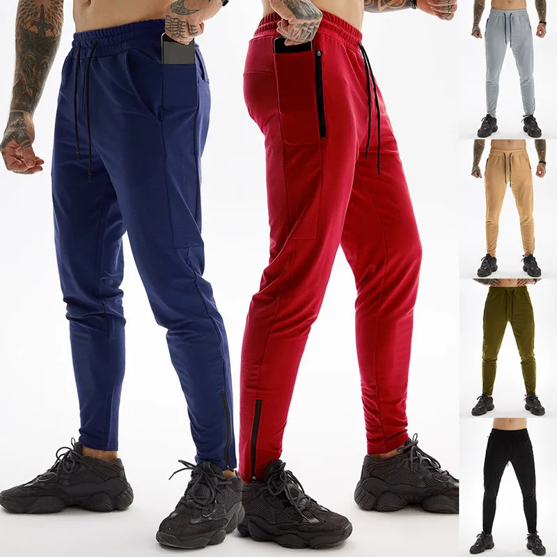 

New men's fitness sports trousers trousers zipper multi-pocket pants sports pants new casual pants men's autumn