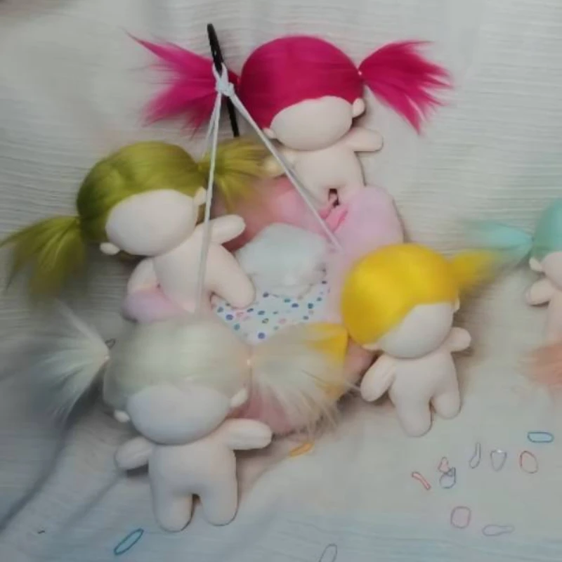 

10cm Mini Normal Body Multicolor Fried Hair Handmade DIY Plush Dolls Molds Blank Unembroidery Stuffed Plush Toys Handmake Dolls
