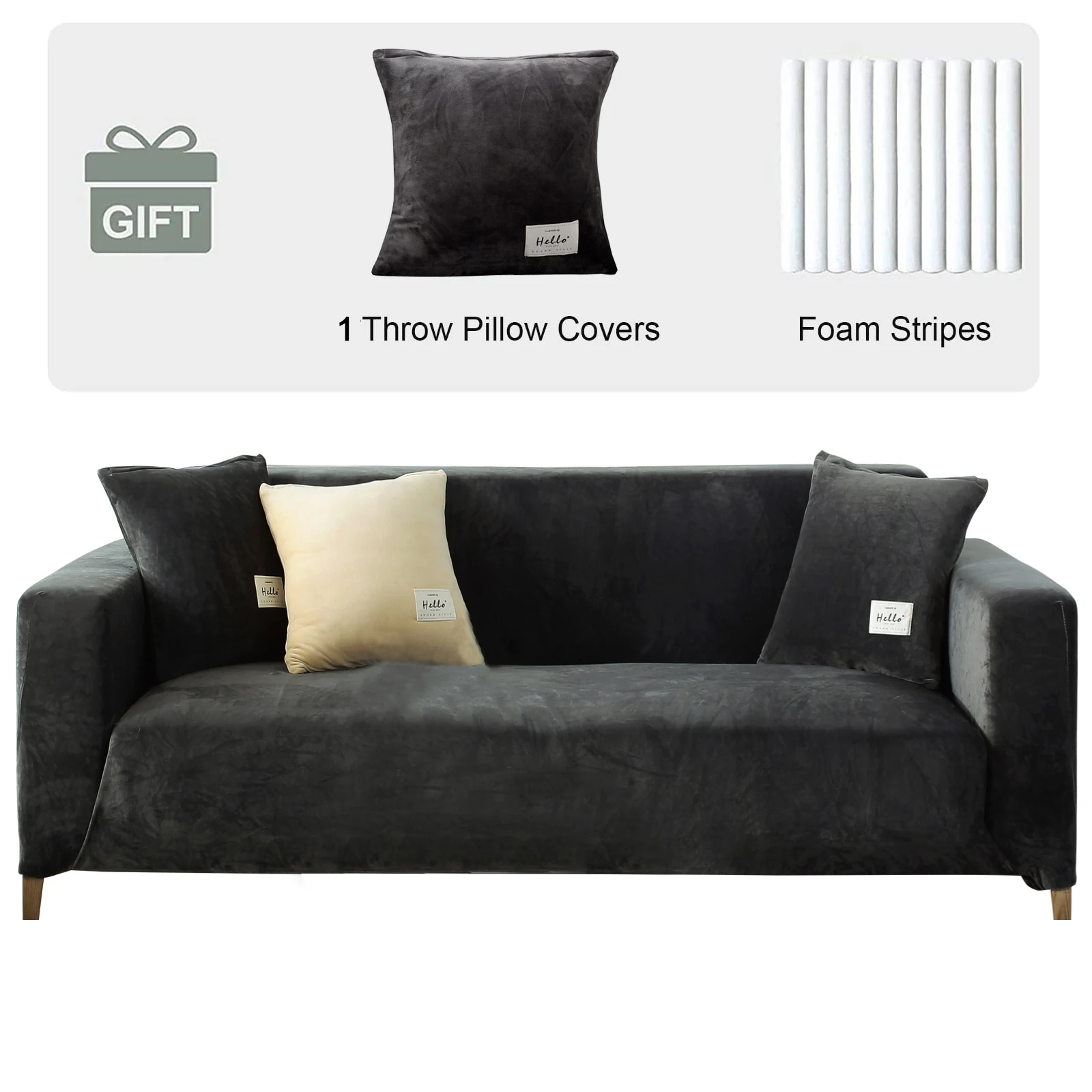 Плотный бархатный чехол для дивана на 1 2 3 4 места Высокоэластичный нескользящий