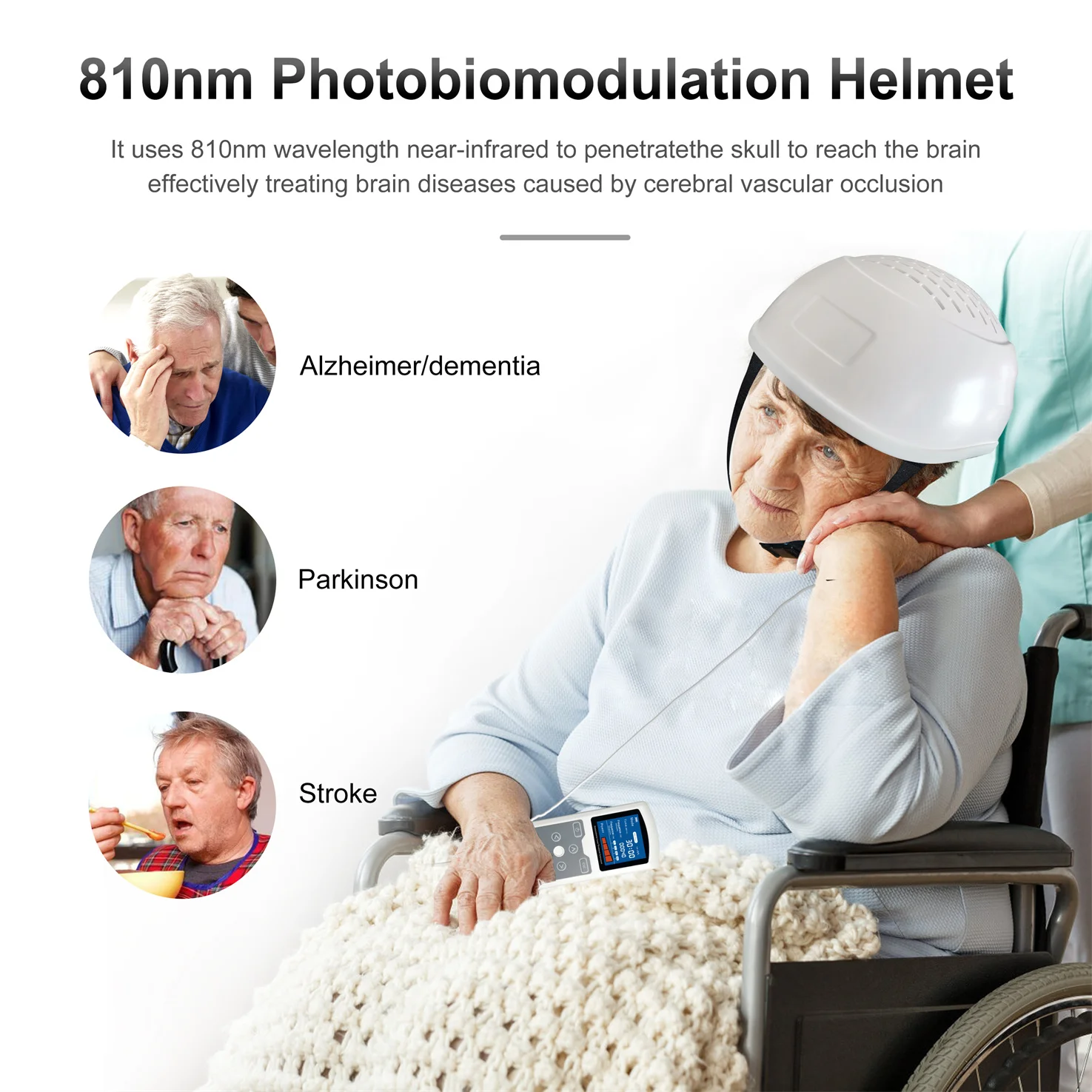 Фотобиомодуляция для здоровья мозга светодиодный шлем 810 нм Pdt 15 Вт 280 диодов
