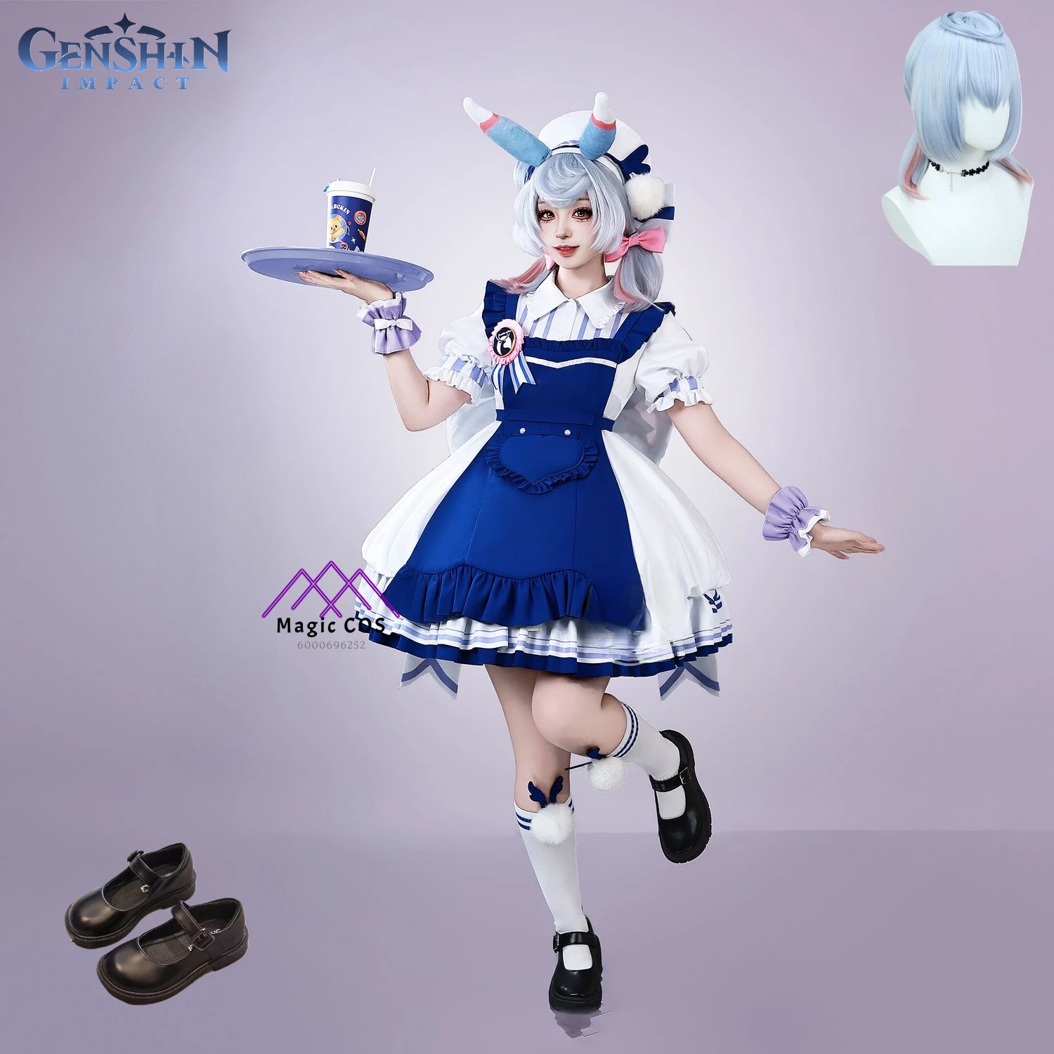 Clorinde Sigewinne Game Genshin Impact Cosplay Costume Wig Shoes Party Carnival Sweet Lolita Full Set Suit for Woman Hot