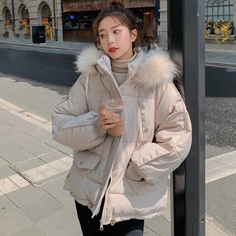 New Winter Down Jacket Women's Korean Style Fashion Loose Thickening Warm Short Padded Jacket Women's Jacket Winter Bubble Coat