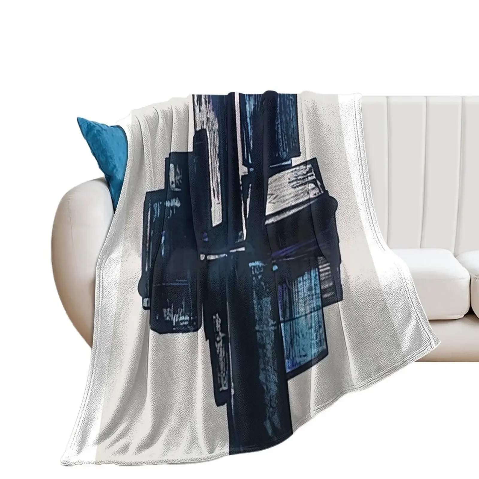 Плед Soulages синего цвета мягкое дизайнерское одеяло для дивана или кровати