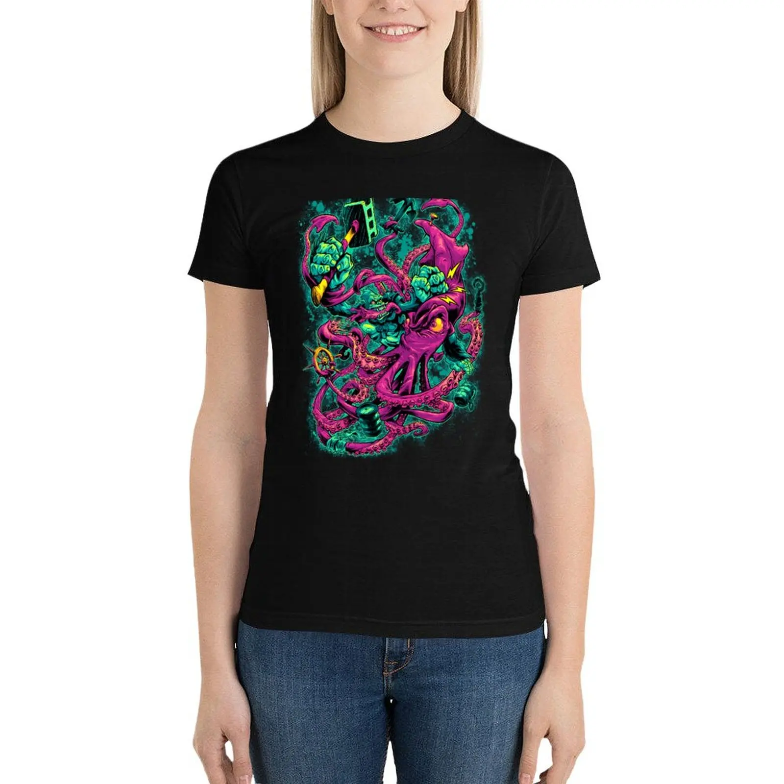 Горилла против. Футболка с коротким рукавом в западном стиле для женщин