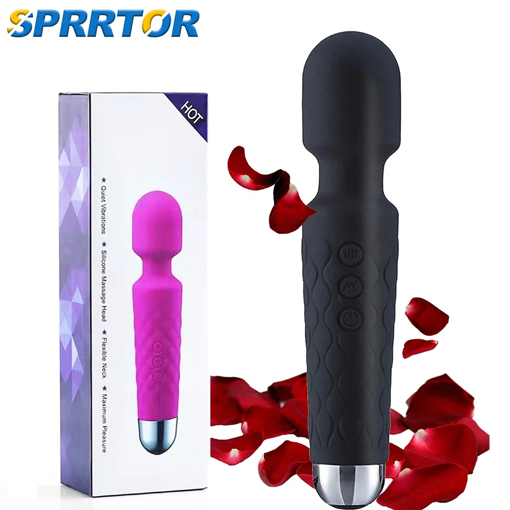 

Powerful Wand Massager Cordless Rechargeable Electric Back Neck Massager Relax Exercise Tools With 8 Speeds 20 Vibration Modes