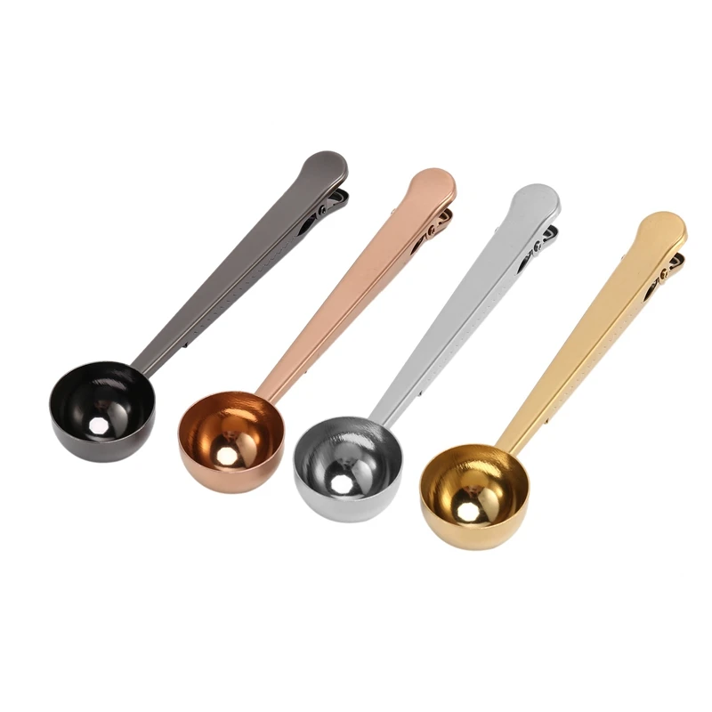 

Coffee Scoop Measuring Spoon Bag Clip,Great For Measuring Coffee,Tea,Protein Powder,Instant Drinks And More 4 Pack