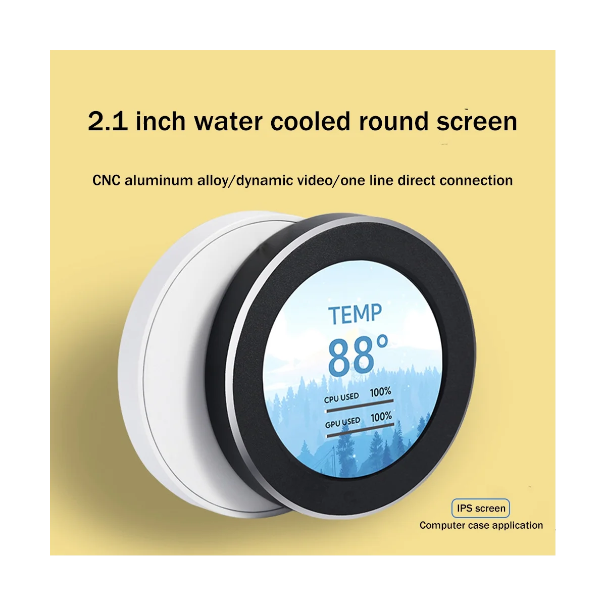 2 1 дюймовый IPS вторичный экран 480X480 USB Круглый ЖК-дисплей с водяным охлаждением CPU