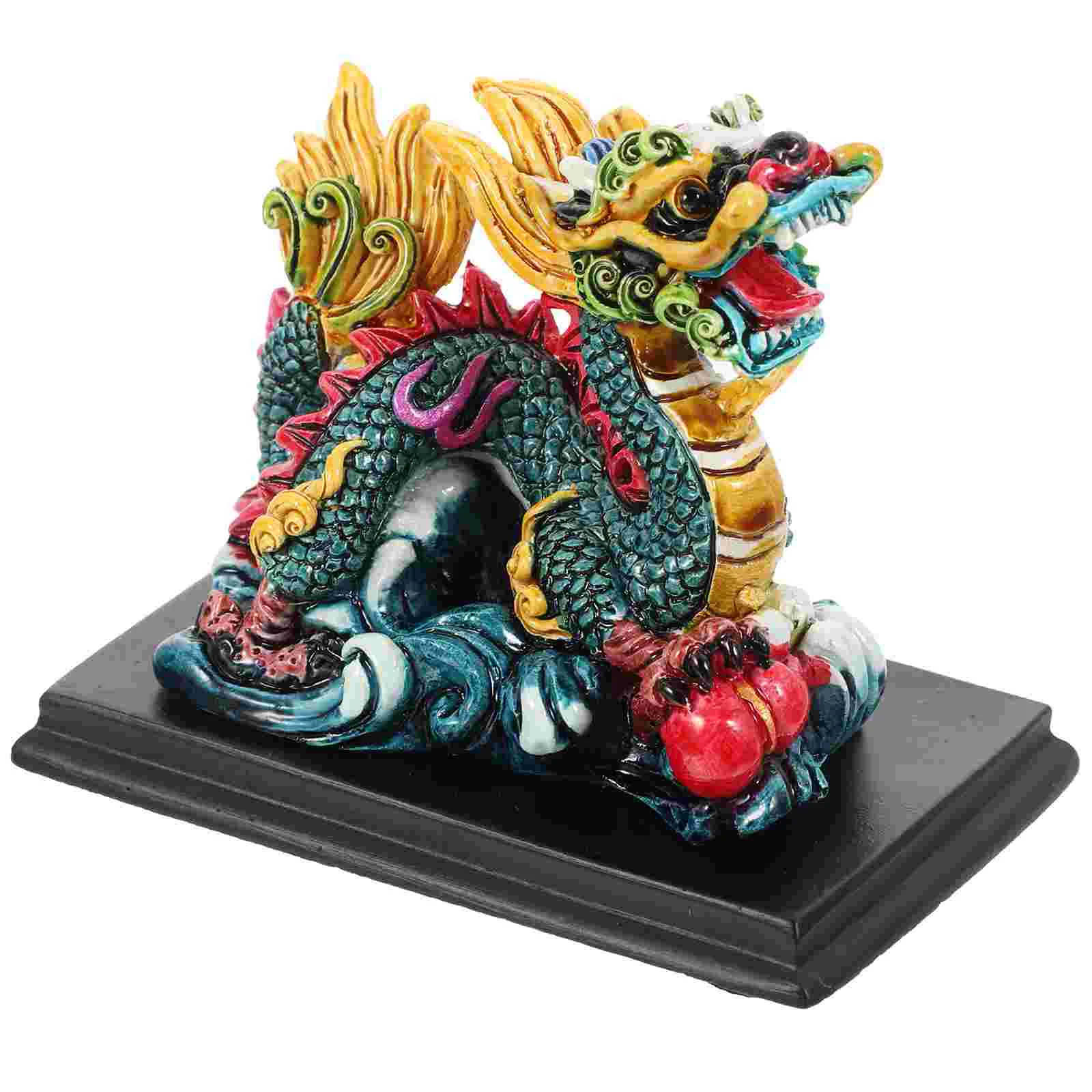 

Chinese Dragon Ornament Resin Craft Shaped Sculpture Statuette Ornaments Desktop Decoration Home Fortune Travel