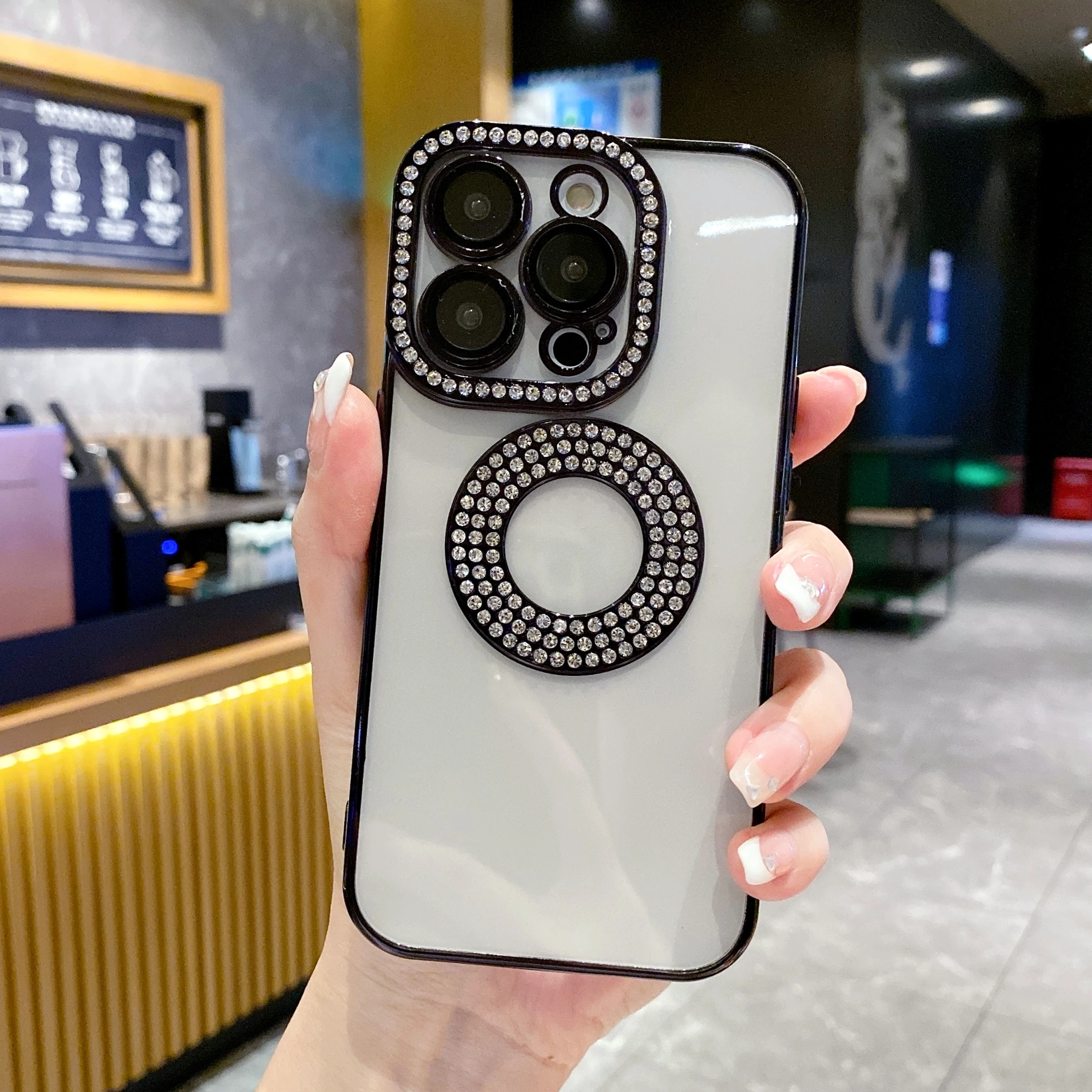 Блестящий бриллиантовый Прозрачный чехол для телефона iPhone 15 14 13 12 11 Pro Max