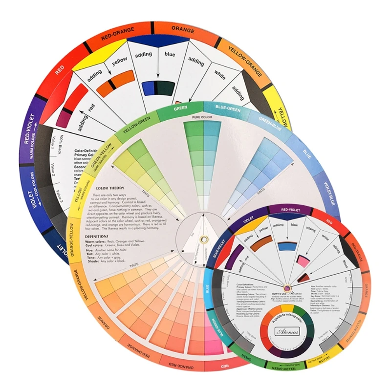 

3 шт., цветное колесо, чернила, диаграмма, бумажные аксессуары, профессиональное оборудование для татуировки, пигментные колеса,