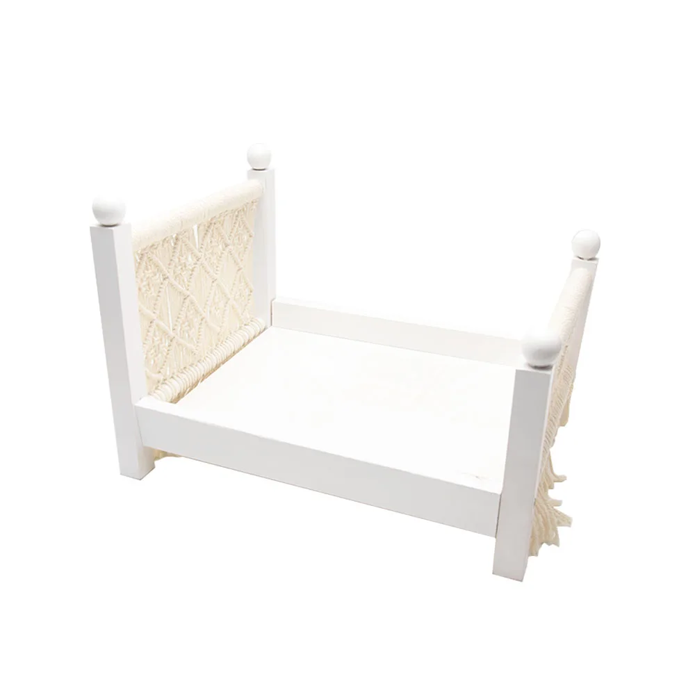 

Photo Background Baby Wooden Bed Cute Detachable Newborn For Studio Comfortable Woven Photography Props Gift Bedroom Modern Home