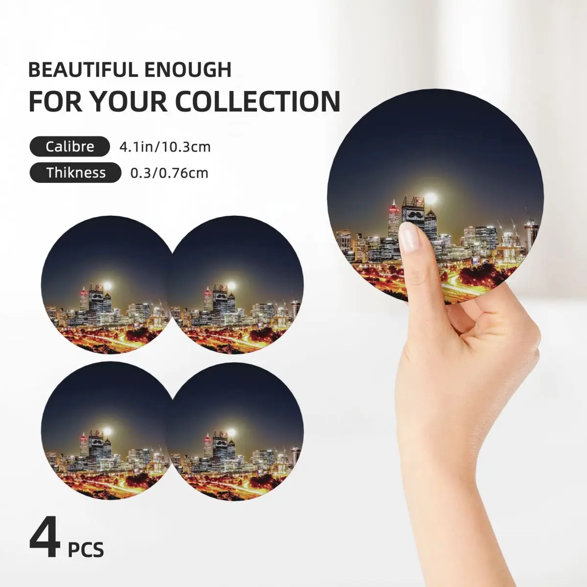 Керамические подставки Perth City 3 для кухонного бара (4 шт. в упаковке)