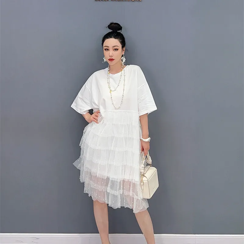 

Женское Сетчатое мини-Платье, летнее тонкое Платье с коротким рукавом и круглым вырезом, тонкая футболка, пуловеры, платья, лка