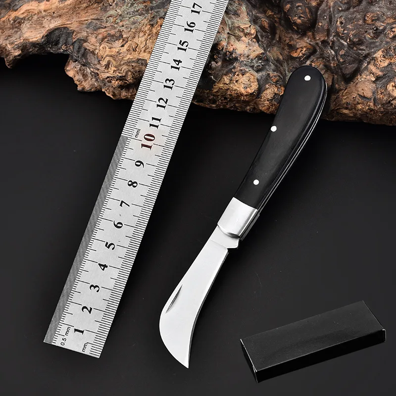 

Stainless Steel Outdoor Camping Adventure Folding Knife Carry Survival Scimitar Kitchen Multifunctional Fruit Peeling Knife