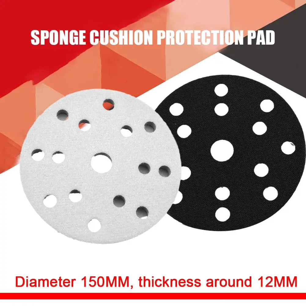 

1pc 6 Inch 15 Holes Soft Sponge Interface Pad Hook Loop Sanding Disc Sander Backing Pad For Pneumatic Pallets Electric Grin O4C1