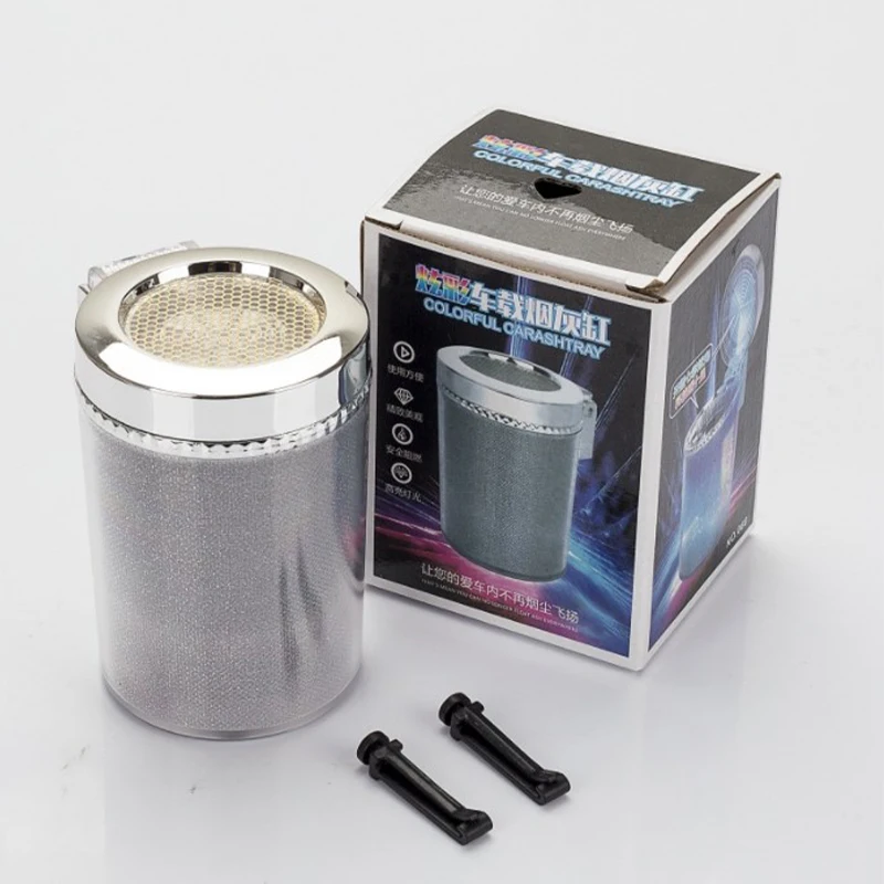 

Universal Car Ashtray with LED Light And Cover Cigarette Cigar Container Gas Bottle Smoke Cup Holder Storage Cup Auto Supplies