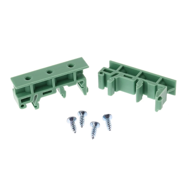

1 Pair DRG-01 PCB Mounting Brackets Screws Green For DIN 35mm Mounting Rails Adapter Replacements Parts