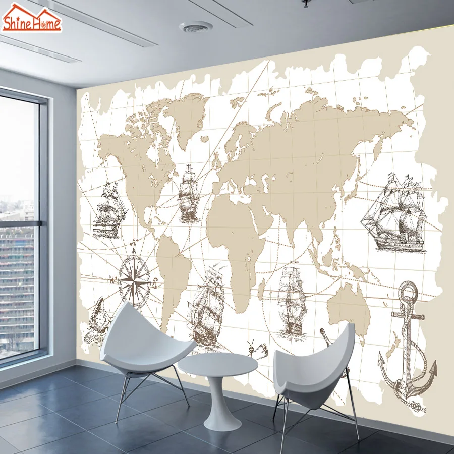 

8d Silk Wallpaper 3d Mural Photo Wallpapers for Living Room Contact Wall Paper Papers Home Deor Self Adhesive Murals World Map