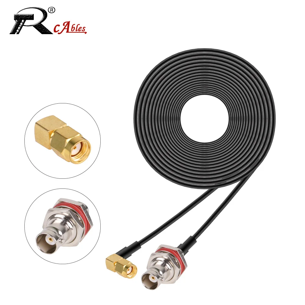 

RP-SMA Male Right Angle to Waterproof BNC Female Extension Cable RG174 Pigtail RF Coaxial Jumper WIFI Router Antenna Adapter