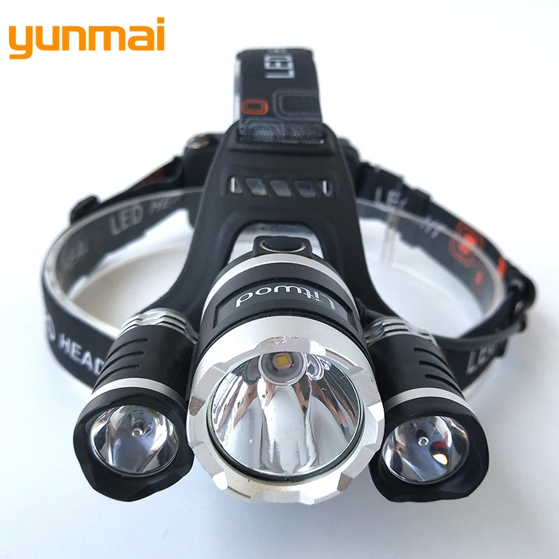 

Litwod LED Headlamp Headlight 8000LM 3 pcs XM-L T6 Head Lamp Light Head Frontal Flashlight Torch for camping