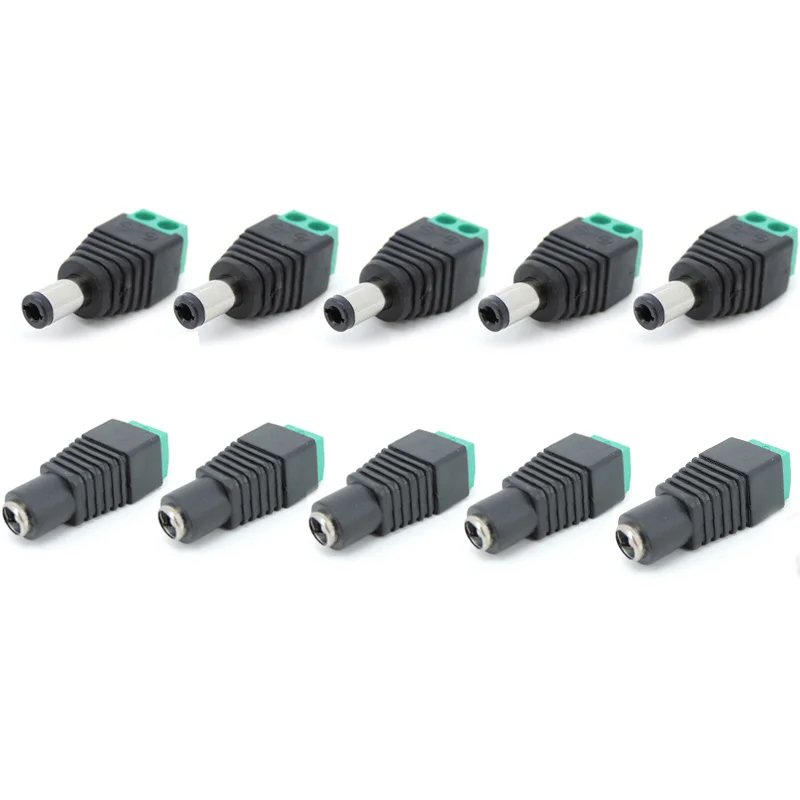 

12 В 2,5x5,5 мм 5,5*2,5 мм Штекерный разъем питания постоянного тока, адаптер, Штекерный Разъем для CCTV, одноцветная стандартная c1