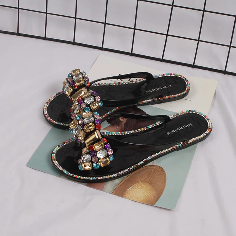 Women Shoes New Fashion Outdoor Beach Open Toe Slides Buckle Strap Sandals Casual Weave Chain Shallow Slippers Flats Shoes