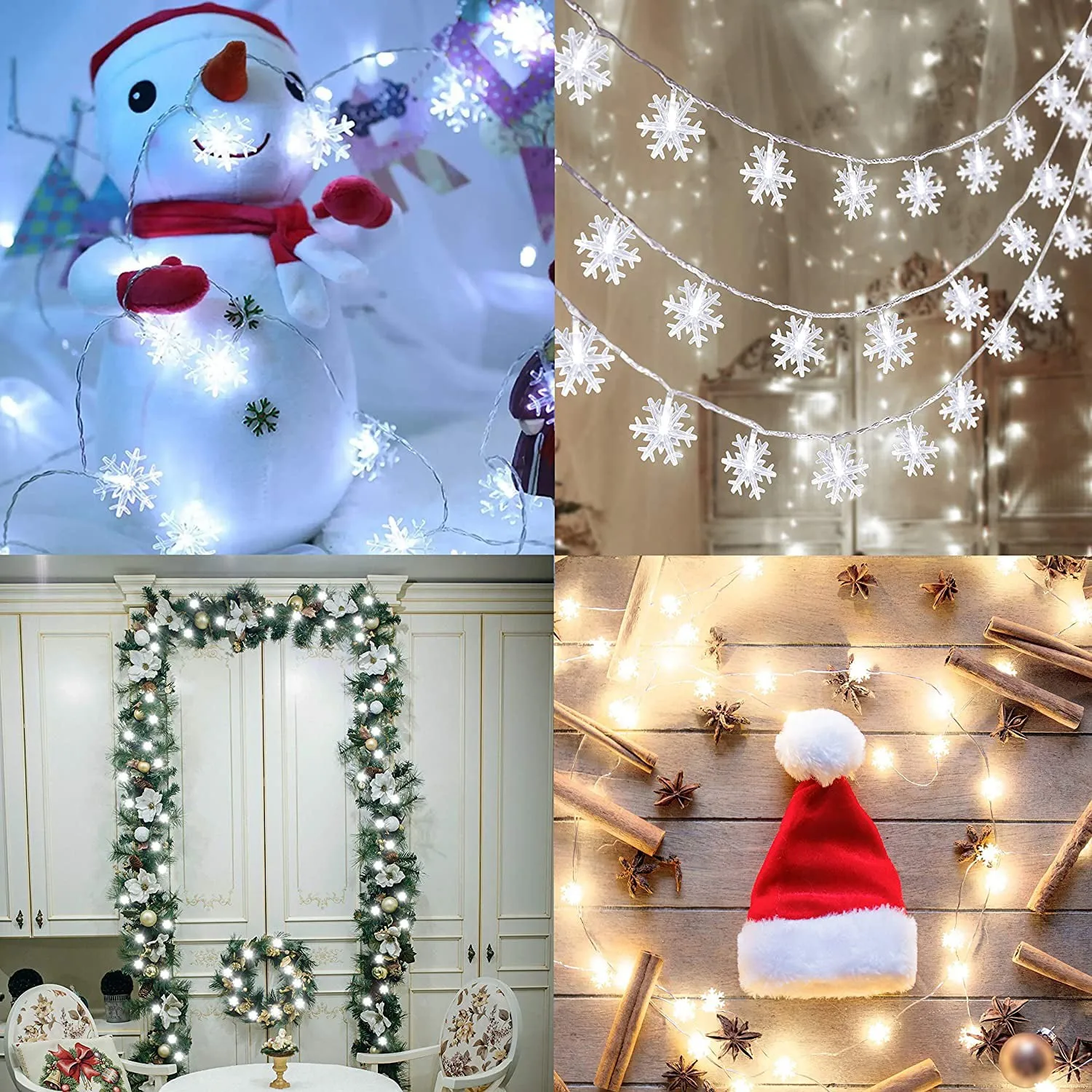 

Светодиодный Рождественская гирлянда со снежинками, рождественские украшения, коробка с аккумулятором 2024, рождественские гирлянды с USB, украшение комнаты, 크스스스