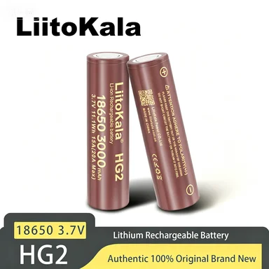 Фото Аккумулятор Liitokala HG2 HG2-N 18650 3000 мАч, 3.6В, разряд 20А, специально для HG2 Power, перезаряжаемый. №2