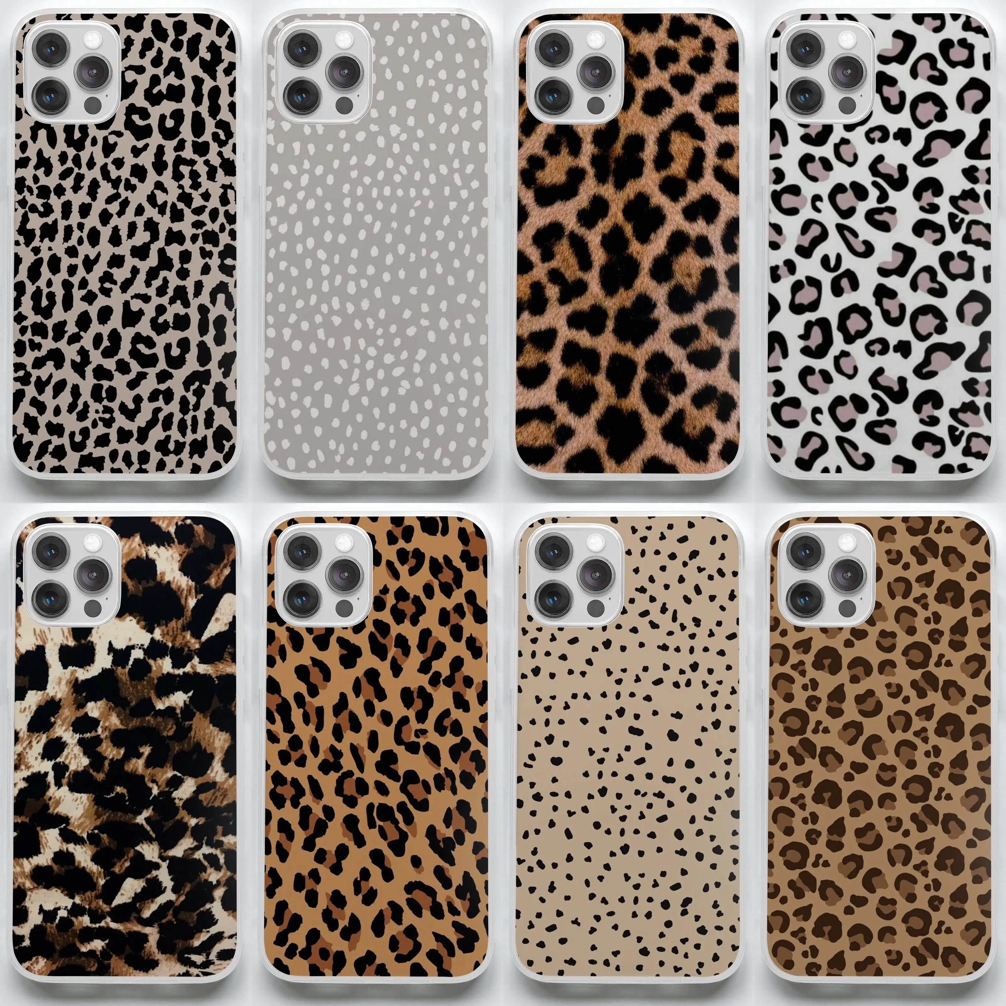 

Tan Leopard Soft Dalmatian Print Cheetah Phone Case for iPhone 11 12 13 Pro Max Mini X XS XR Max 7 8 Plus Soft Silicon Coque
