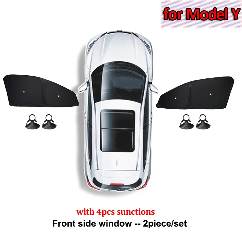 

Солнцезащитный козырек для Tesla Model 3 Y X S 2017-2025, переднее боковое окно, индивидуальный солнцезащитный козырек с присоской, аксессуары для заднего лобового стекла