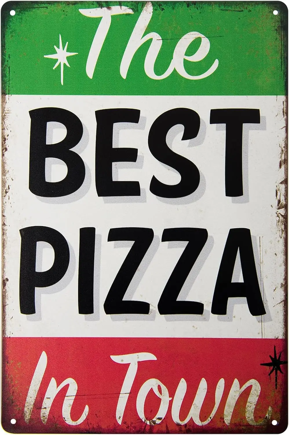 Оловянная вывеска Лучшая пицца в город жестяная для дома и кухни настенный декор