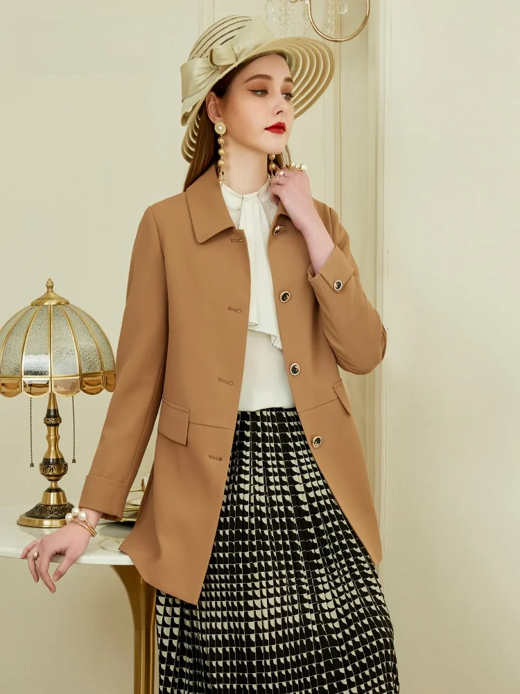 Универсальная верхняя одежда цвета хаки женская маленькая весенне-осенняя