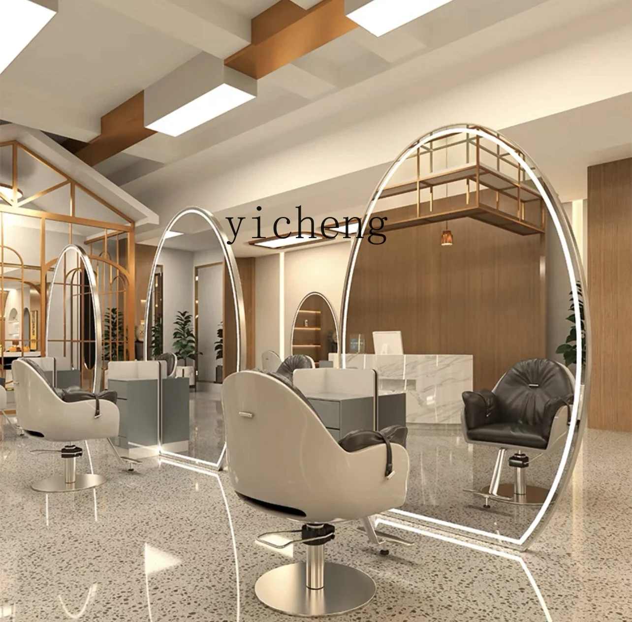 HSN парикмахерская большое овальное зеркало от пола до потолка парикмахерское