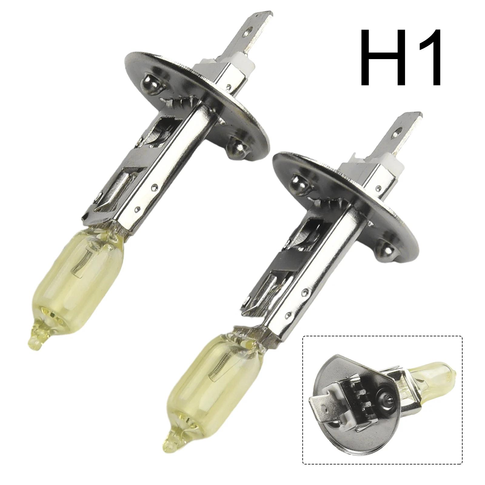 

2pcs H1 Halogen Bulb Golden Yellow High Beam Headlight Daytime Running Light Headlights Car Accessories