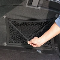 car back rear trunk mesh seat elastic string magic sticker universal storage bag pocket auto organizer net bag