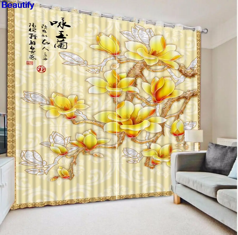 

Beautify Modern Curtains Flower Decoration Curtains For The Living room Bedroom Printing 3D Curtain Drapes Polyester/Cotton