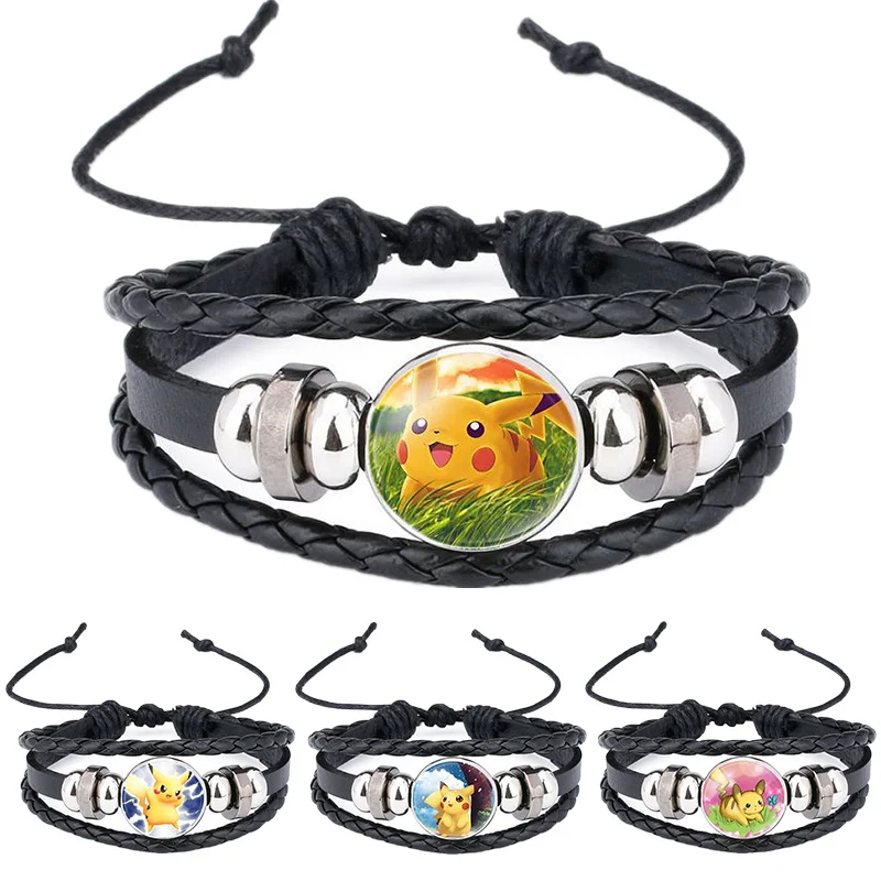 

Anime Pokemon Ball Woven Bracelet Cosplay Annime Figures Pikachu Poke Ball Model Wristband Pokemon Jewelry Party Kid Kawaii Gift