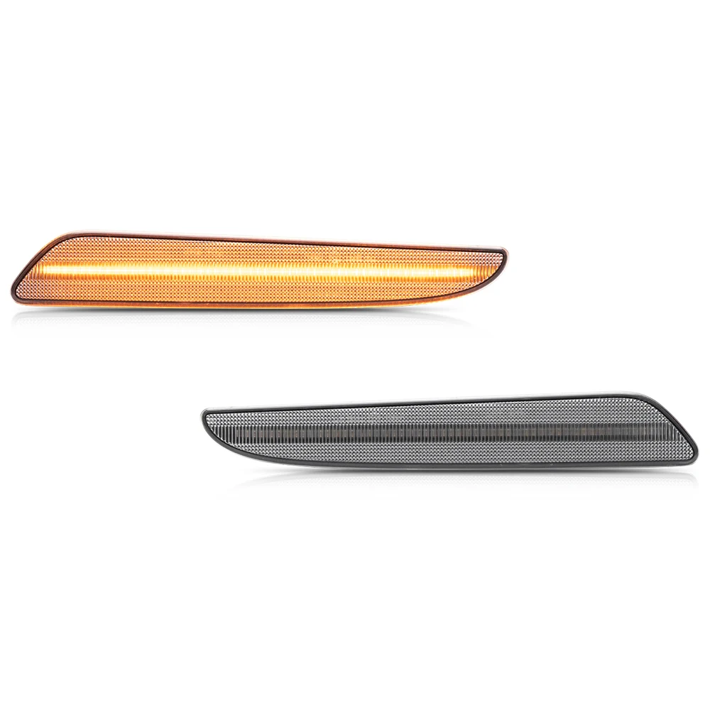 

2x для Benz W211 E-Class Facelift E320 E350 E550 E63 AMG 2007-2009, передний бампер, янтарный светодиодный фонарь, боковые габаритные огни