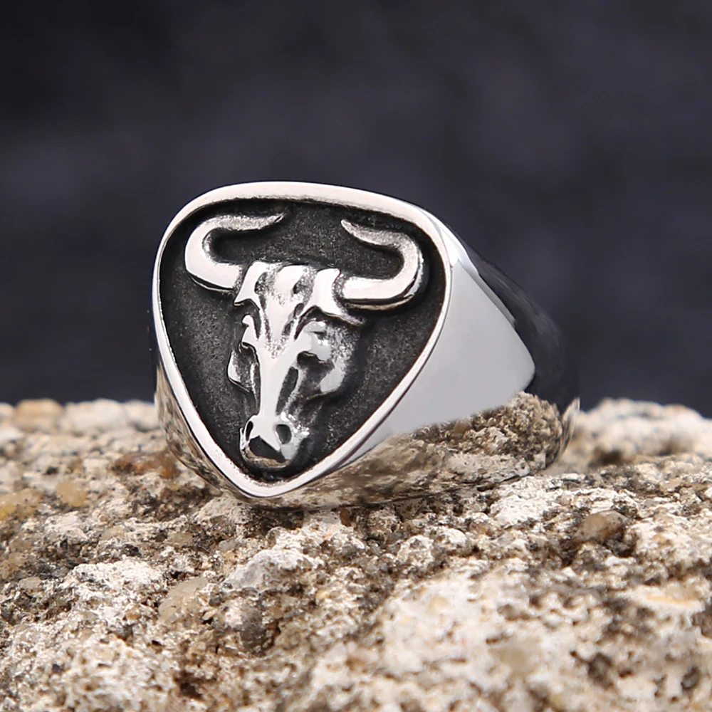 

Vintage 316L Stainless Steel Bull Head Ring For Men Women High Polish Spanish Matador Rings Fashion Jewelry Gifts Dropshipping