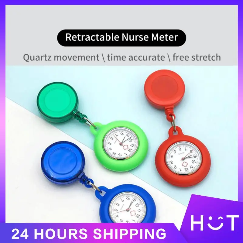 Мини милые карманные часы унисекс силиконовые медсестры брикет с батареей Retractabl