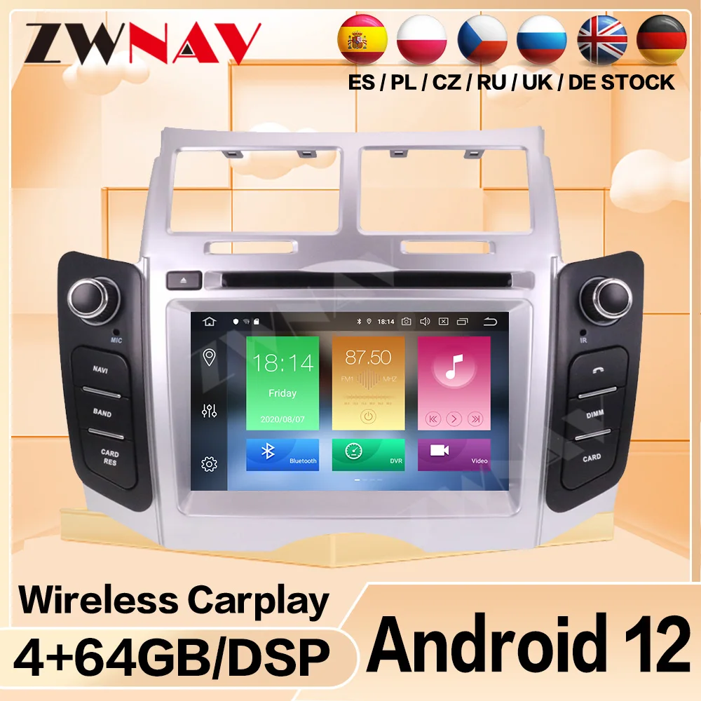 

Carplay Радио экран для TOYOTA YARIS 2005 2006 2007 2008-2009 Android Bluetooth автомобильное стерео мультимедийное центральное головное устройство