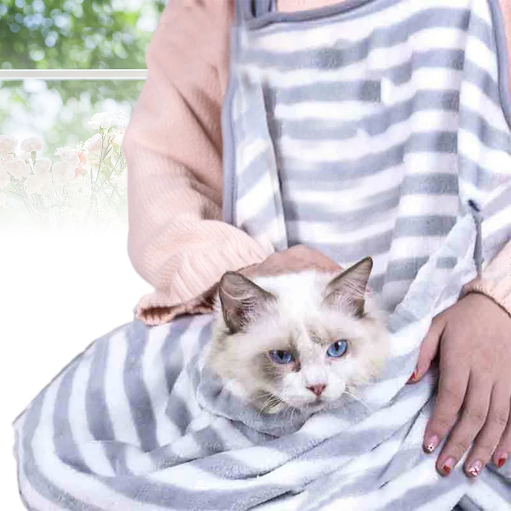 

Фартук с кошачьей сумкой из кораллового флиса, Практичный простой красивый фартук для кошек, домашних животных