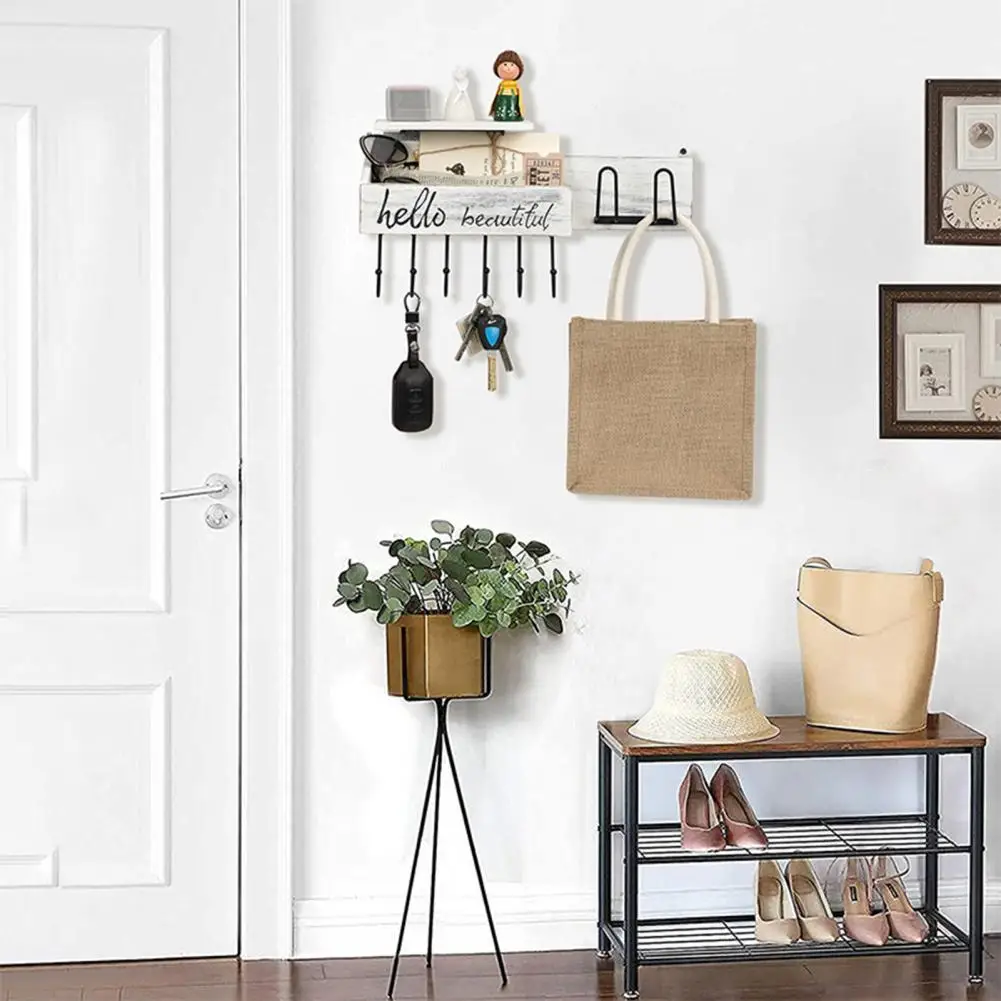 

Wall Hook High Durability Key Storage Hook Clothes Scarf Hanger Smooth Edge White Color Storage Hook Household Supplies
