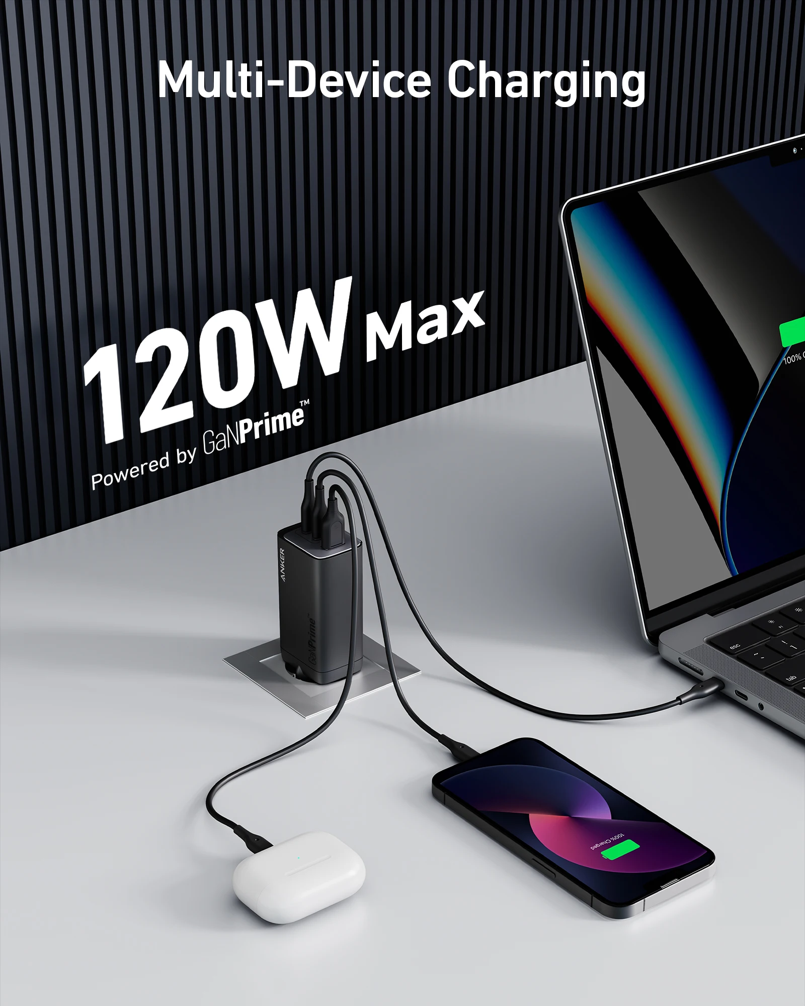 Cena Anker 737 120W GaN ładowarka GaNPrime Szybka ładowarka USB Typu C Dla MacBook Szybka ładowarka PowerIQ 4.0 ładowarka USB Do Telefonu IPhone
