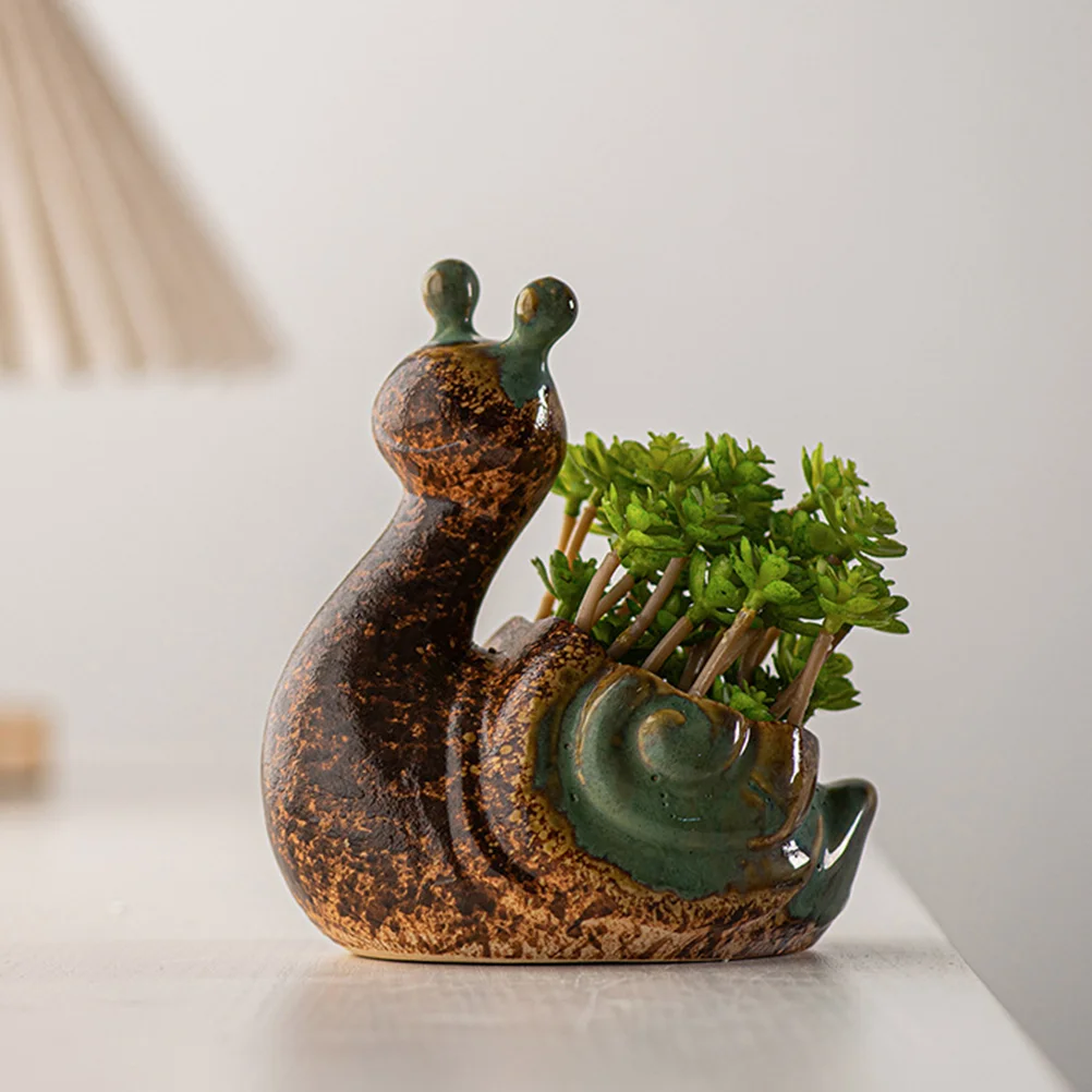 

Ceramic Succulent Pots Cute Snail Small Cactus Pots Animal Planter Pots