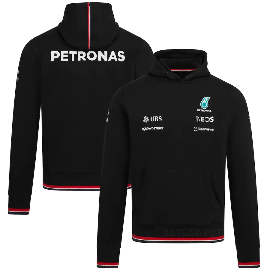 

2022 Petronas F1 Racing Team Hoodie Formula 1 Car Fans Men's Sport Sweater Fleece Keep Warm Softshell Jacket Black