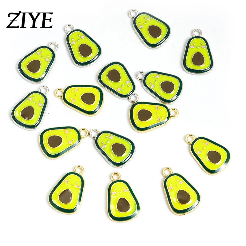 

10pcs Enamel Avocado Fruit Charms For Jewelry Making Findings Zinc Alloy Pendant Necklace Cute Earrings DIY Handmade Accessories