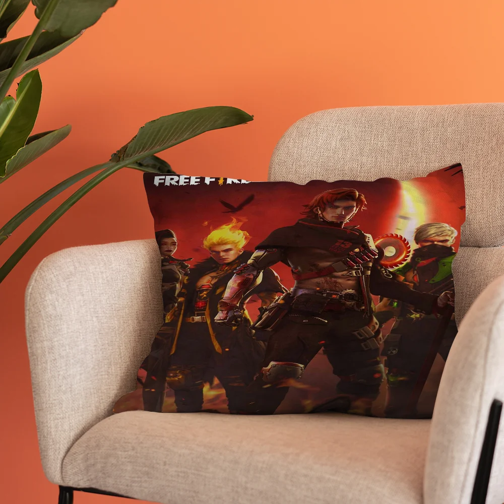 Garena Free Fire Game Pillow Anime Sofa Bed Head Cover Cushion 45x45 Cm Fashion