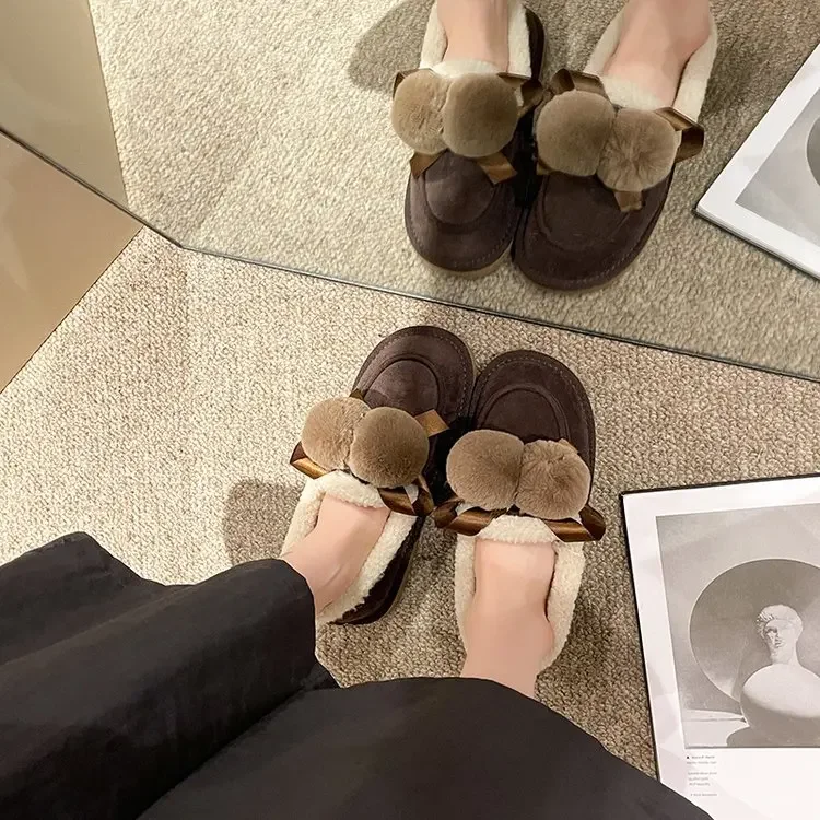 

Теплые хлопковые тапочки с защитой от меха, обувь на платформе, мягкая плюшевая обувь на платформе, женская домашняя модная удобная обувь на плоской подошве, 2023